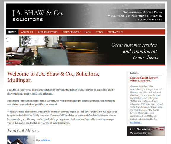 J.A. Shaw & Co. Solicitors website