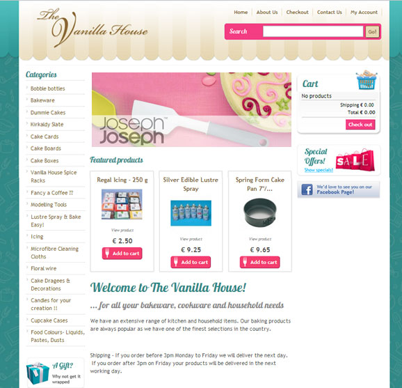 The Vanilla House Cookware online shop