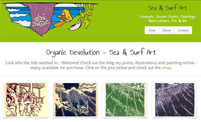 Organic Devolution - Sea & Surf Art online shop - click to launch website
