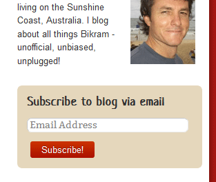 Subscribe to email box on the right column of Matt's website