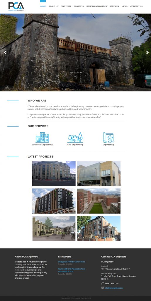 PCA Engineers website design